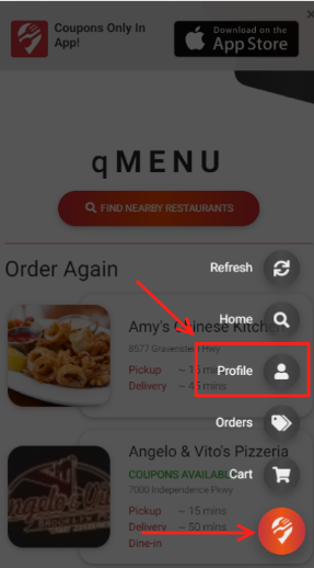 qMenu Food Ordering App